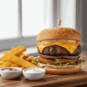 CHEESE BURGER WITH CHIPS