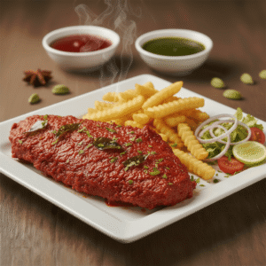 CHICKEN 65 WITH CHIPS/RICE