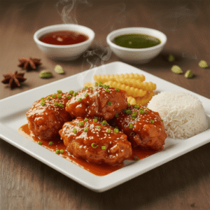 DYNAMITE CHICKEN WITH CHIPS/RICE