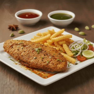 MASALA FISH WITH CHIPS